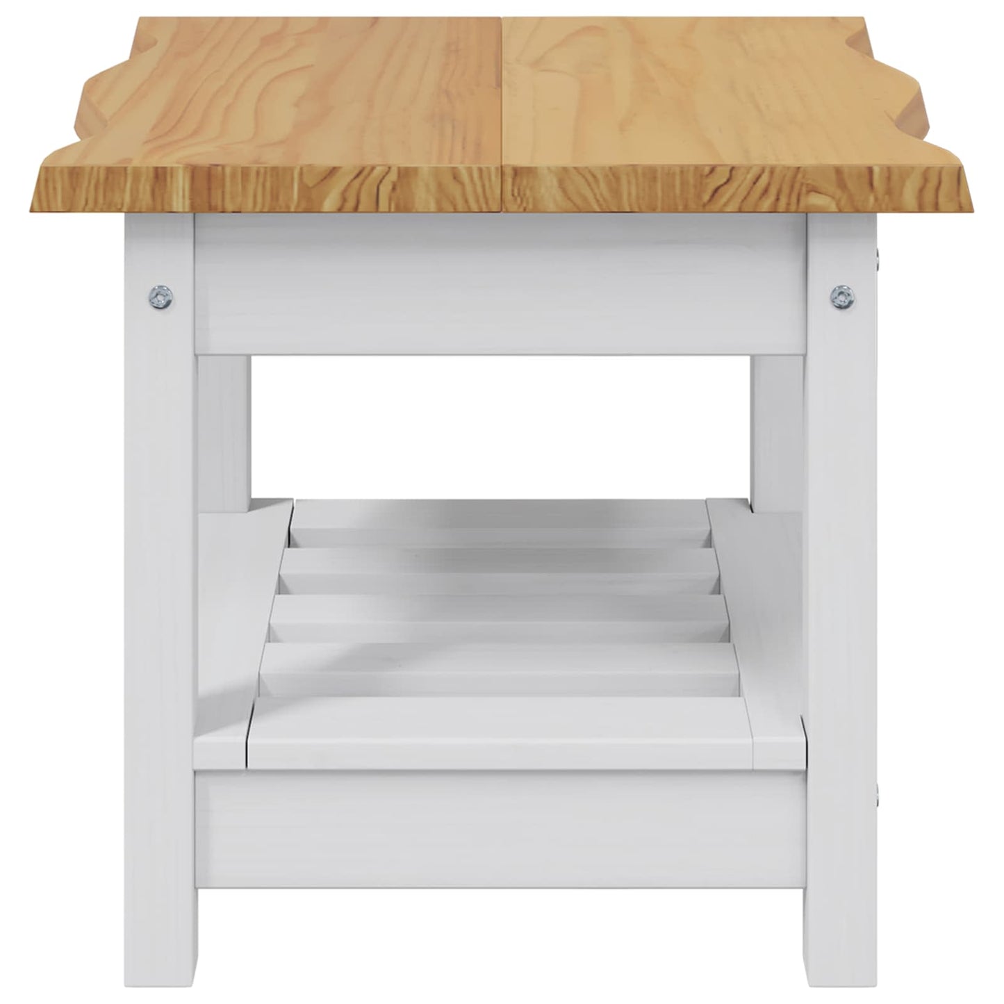 VidaXL Side Table EKAI White 50 x 50 x 45.5 cm Solid Pine Wood 5