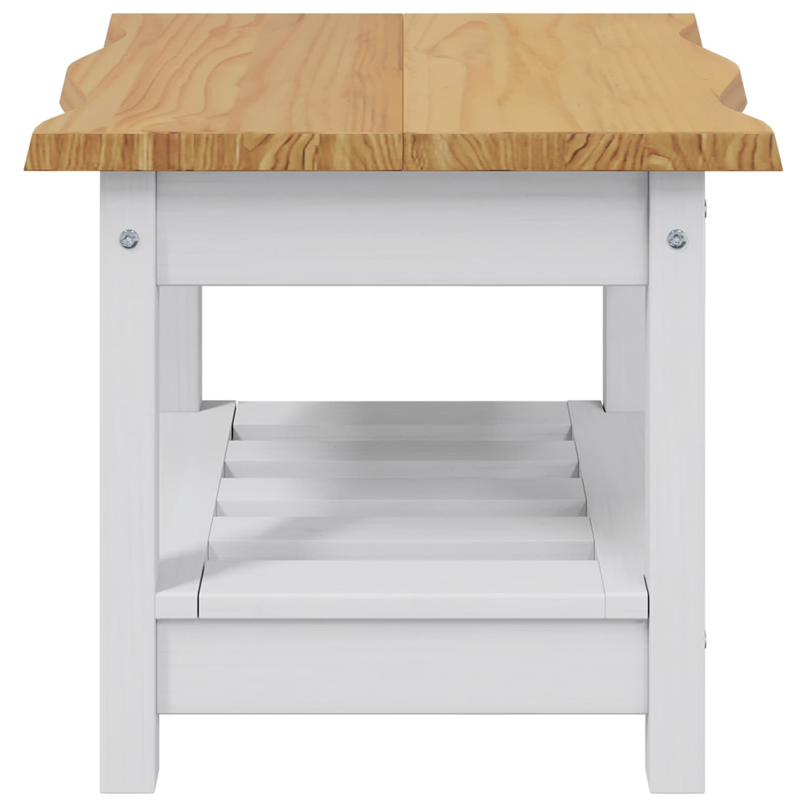 VidaXL Side Table EKAI White 50 x 50 x 45.5 cm Solid Pine Wood 5