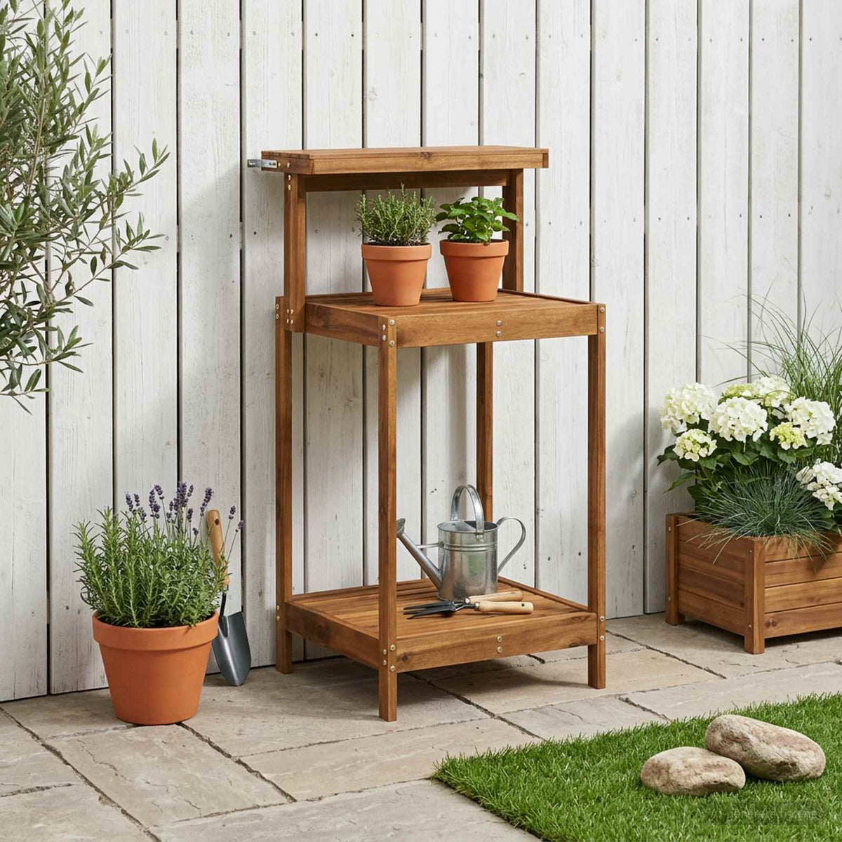 vidaXL Outdoor Potting Bench Solid Acacia Wood