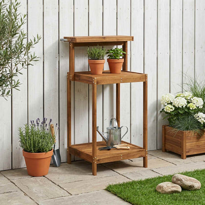 vidaXL Outdoor Potting Bench Solid Acacia Wood