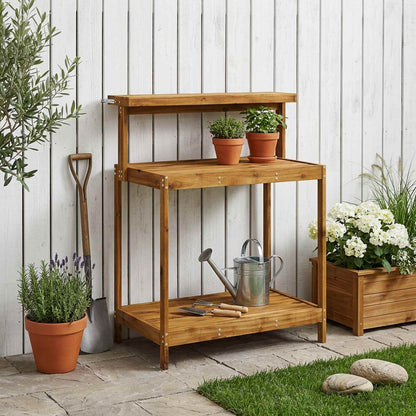 vidaXL Outdoor Potting Bench 86.5 x 48.5 x 106 cm Solid Acacia Wood 1