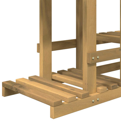 vidaXL Plant Stand White 118 x 25 x 96.5 cm Solid Acacia Wood 4