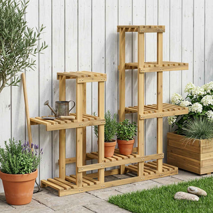 vidaXL Plant Stand White 118 x 25 x 96.5 cm Solid Acacia Wood 1