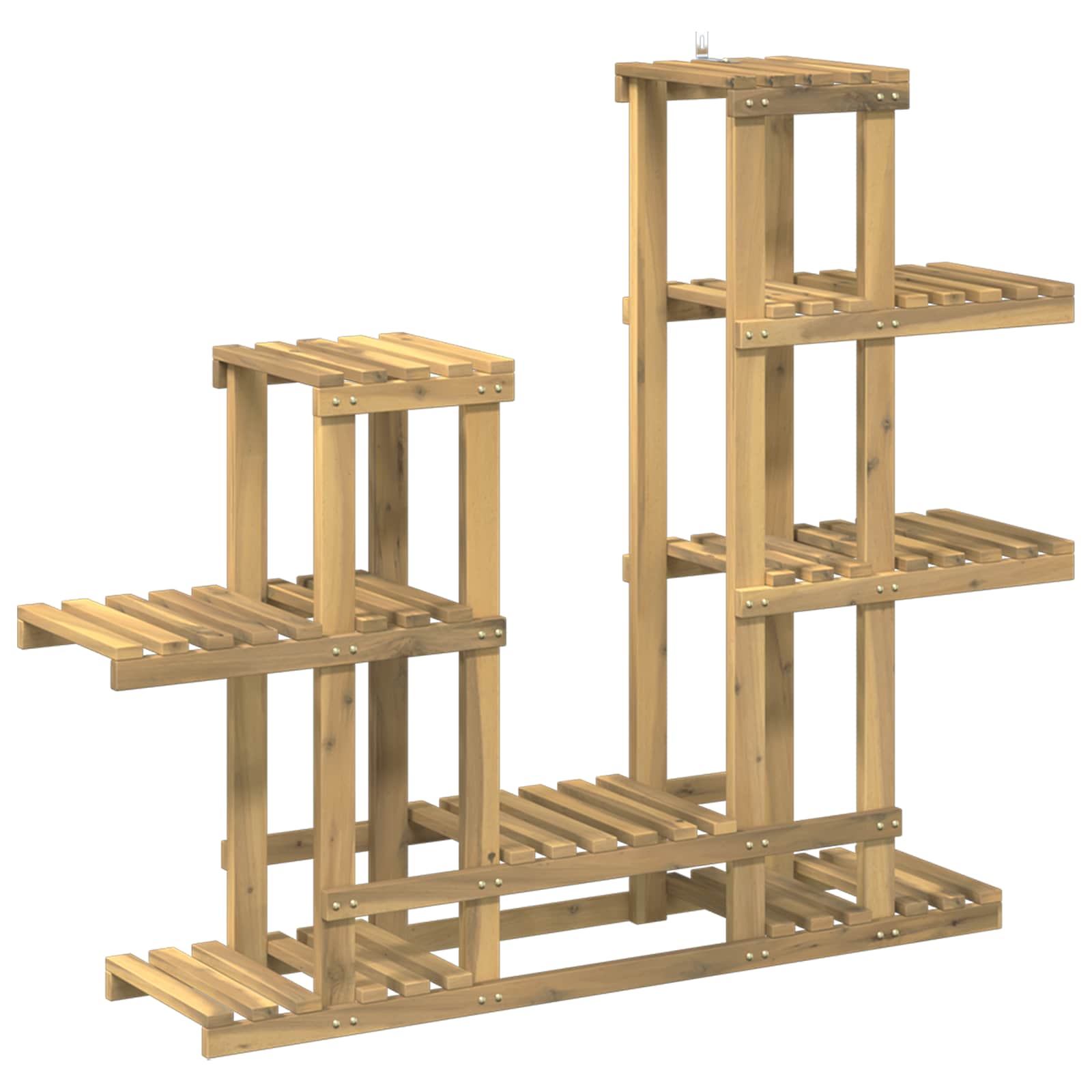 vidaXL Plant Stand White 118 x 25 x 96.5 cm Solid Acacia Wood 2