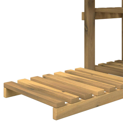 vidaXL Plant Stand White 93 x 25 x 114.5 cm Solid Acacia Wood 4