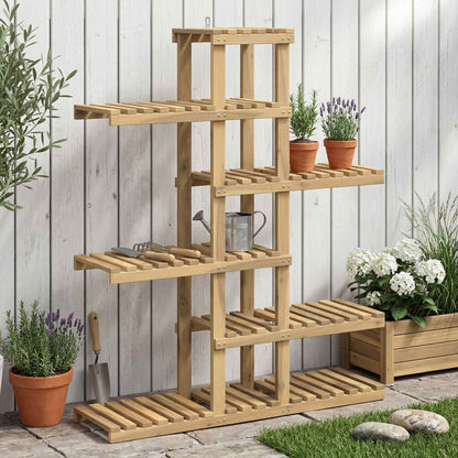 vidaXL Plant Stand White 93 x 25 x 114.5 cm Solid Acacia Wood 1