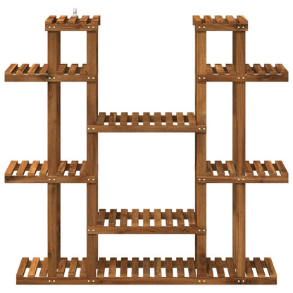 vidaXL Plant Stand Natural 123 x 25 x 114.5 cm Solid Acacia Wood 3