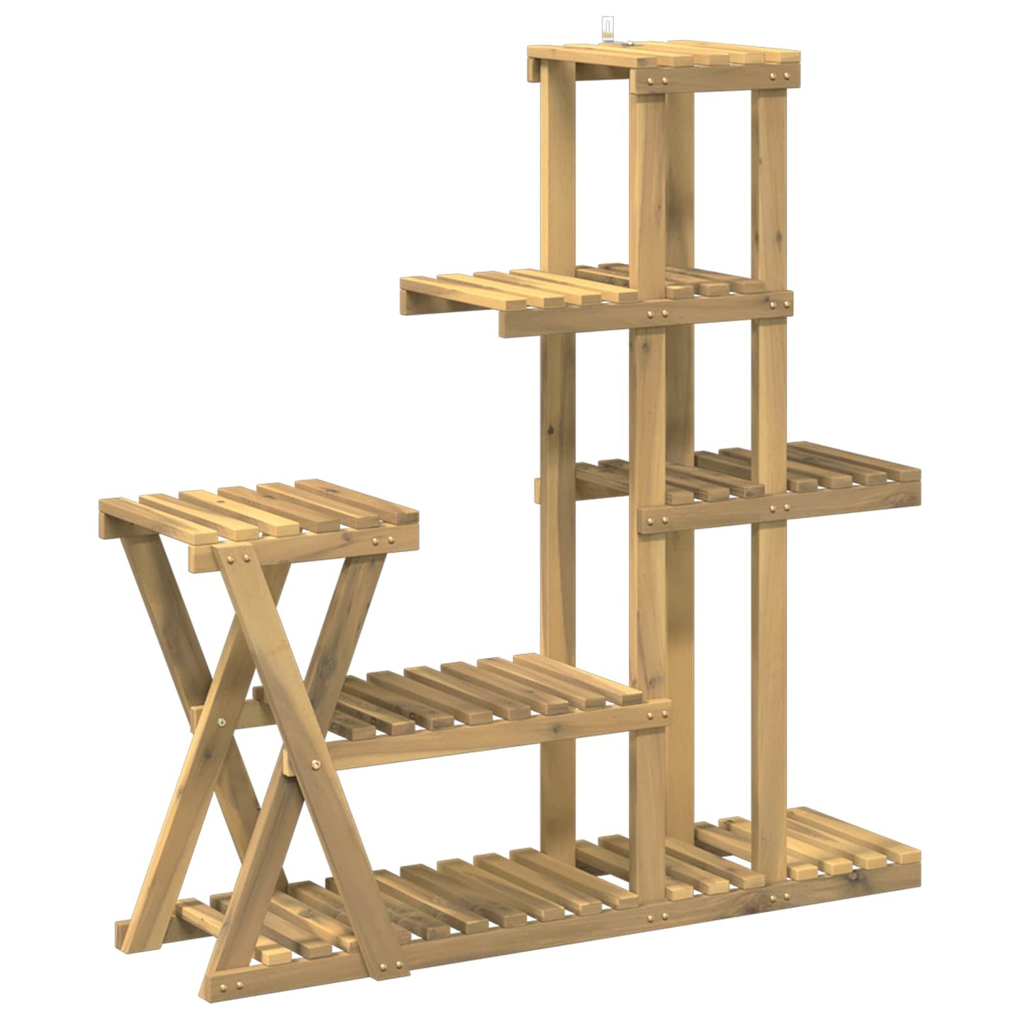 vidaXL Plant Stand White 95 x 25 x 101.5 cm Solid Acacia Wood 2