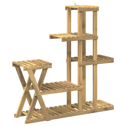 vidaXL Plant Stand White 95 x 25 x 101.5 cm Solid Acacia Wood 2
