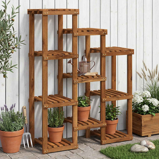 vidaXL Plant Stand Natural 85 x 30 x 114.5 cm Solid Acacia Wood 1