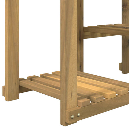 vidaXL Plant Stand White 85 x 30 x 114.5 cm Solid Acacia Wood 4