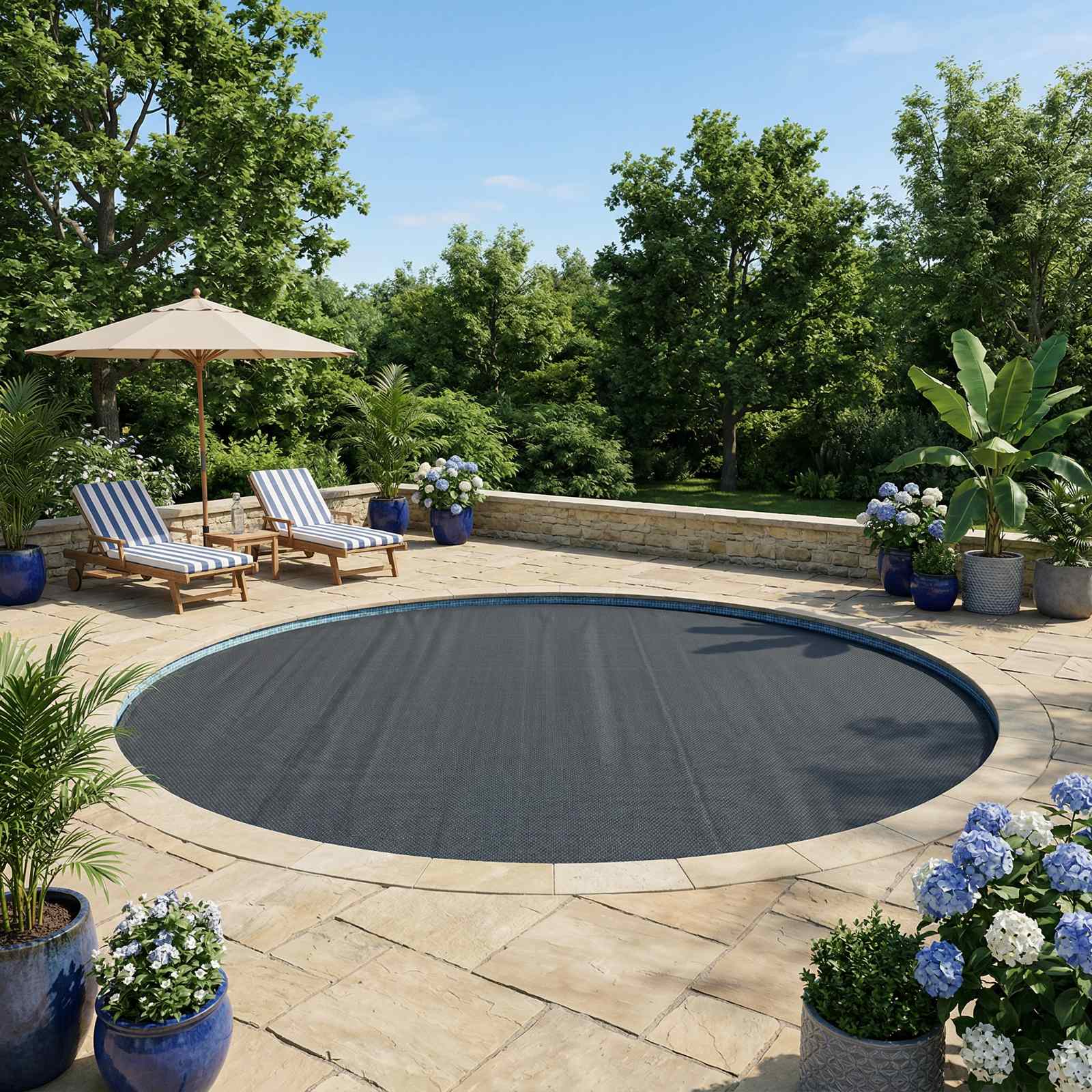 vidaXL Solar Pool Cover Heavy Quality Ø 488 cm 200 μm Round PE Black 1