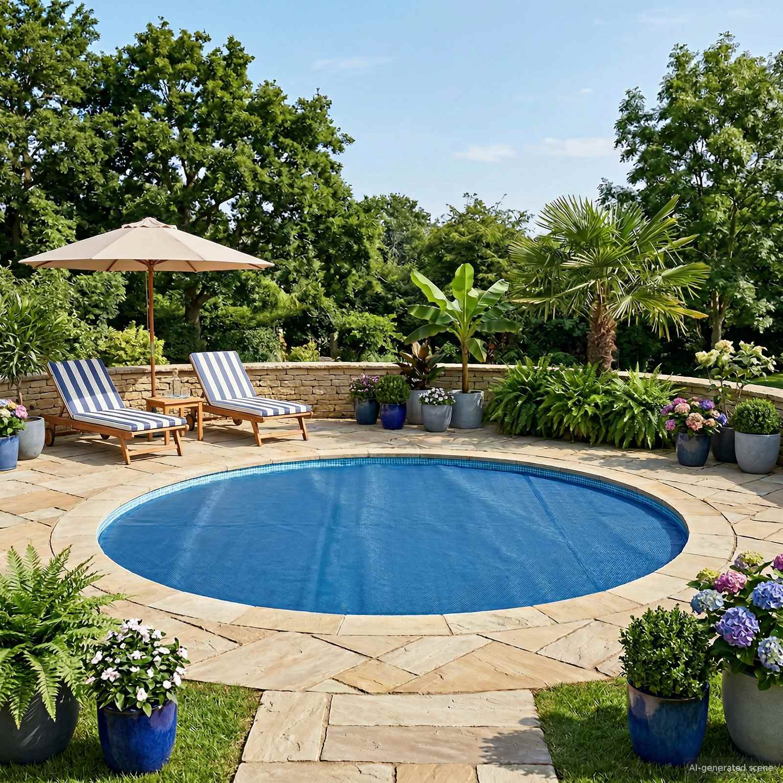 vidaXL Solar Pool Cover Heavy Quality Ø 455 cm 200 μm Round PE Blue 1