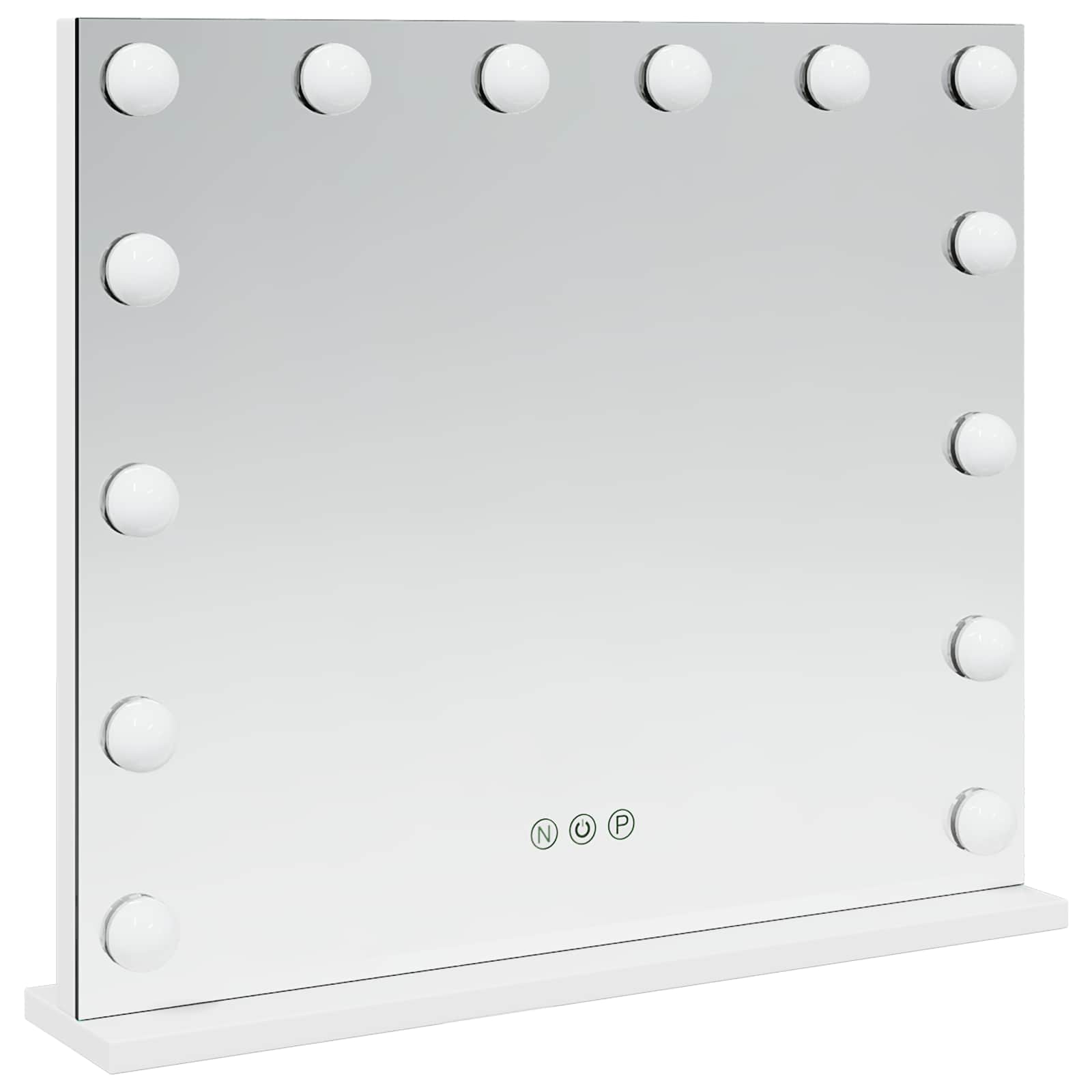 vidaXL LED Vanity Mirror White 50 x 10 x 44 cm Glass and Steel 4