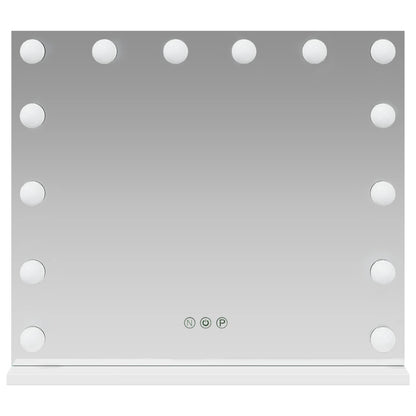 vidaXL LED Vanity Mirror White 50 x 10 x 44 cm Glass and Steel 5