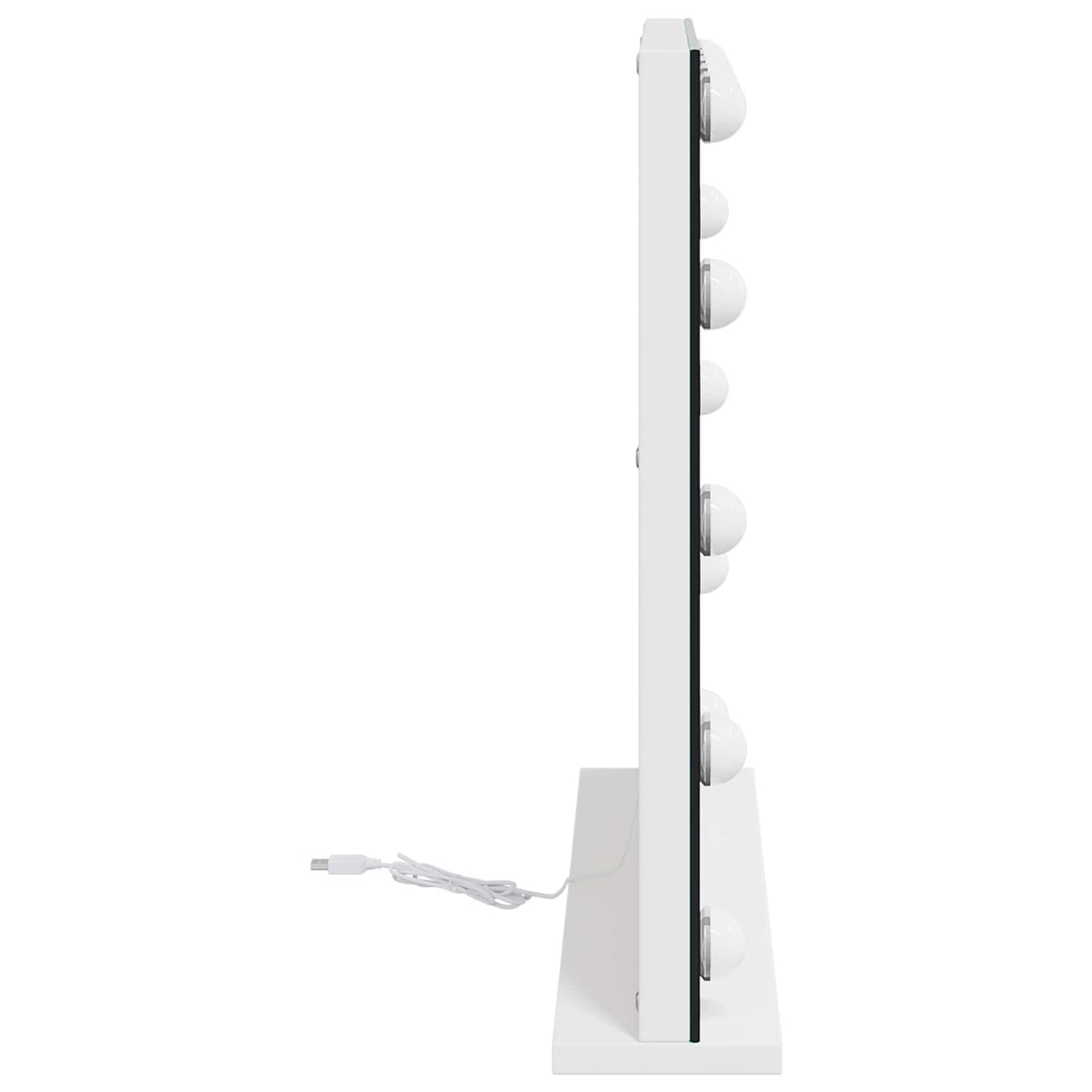 vidaXL LED Vanity Mirror White 50 x 10 x 44 cm Glass and Steel 6