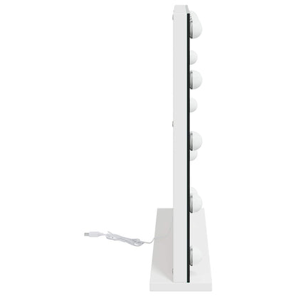 vidaXL LED Vanity Mirror White 50 x 10 x 44 cm Glass and Steel 6