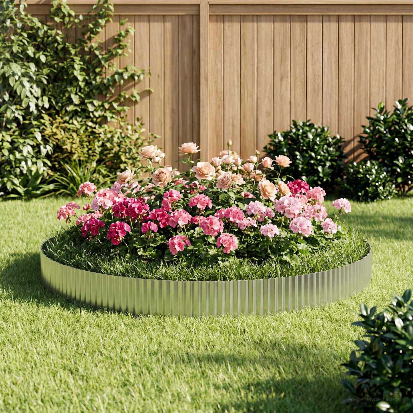 vidaxl Lawn Edging 20 m x 25 cm Galvanised Steel Silver 3