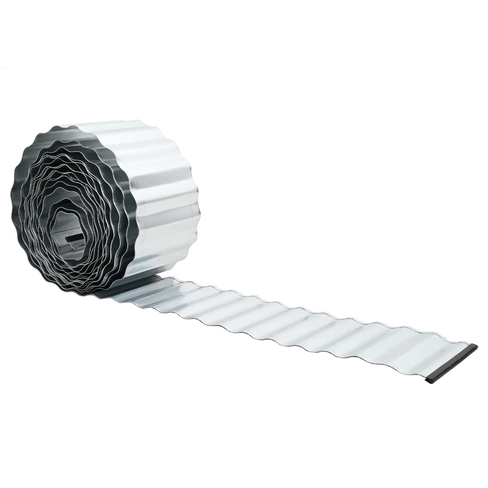 vidaxl Lawn Edging 20 m x 25 cm Galvanised Steel Silver 2