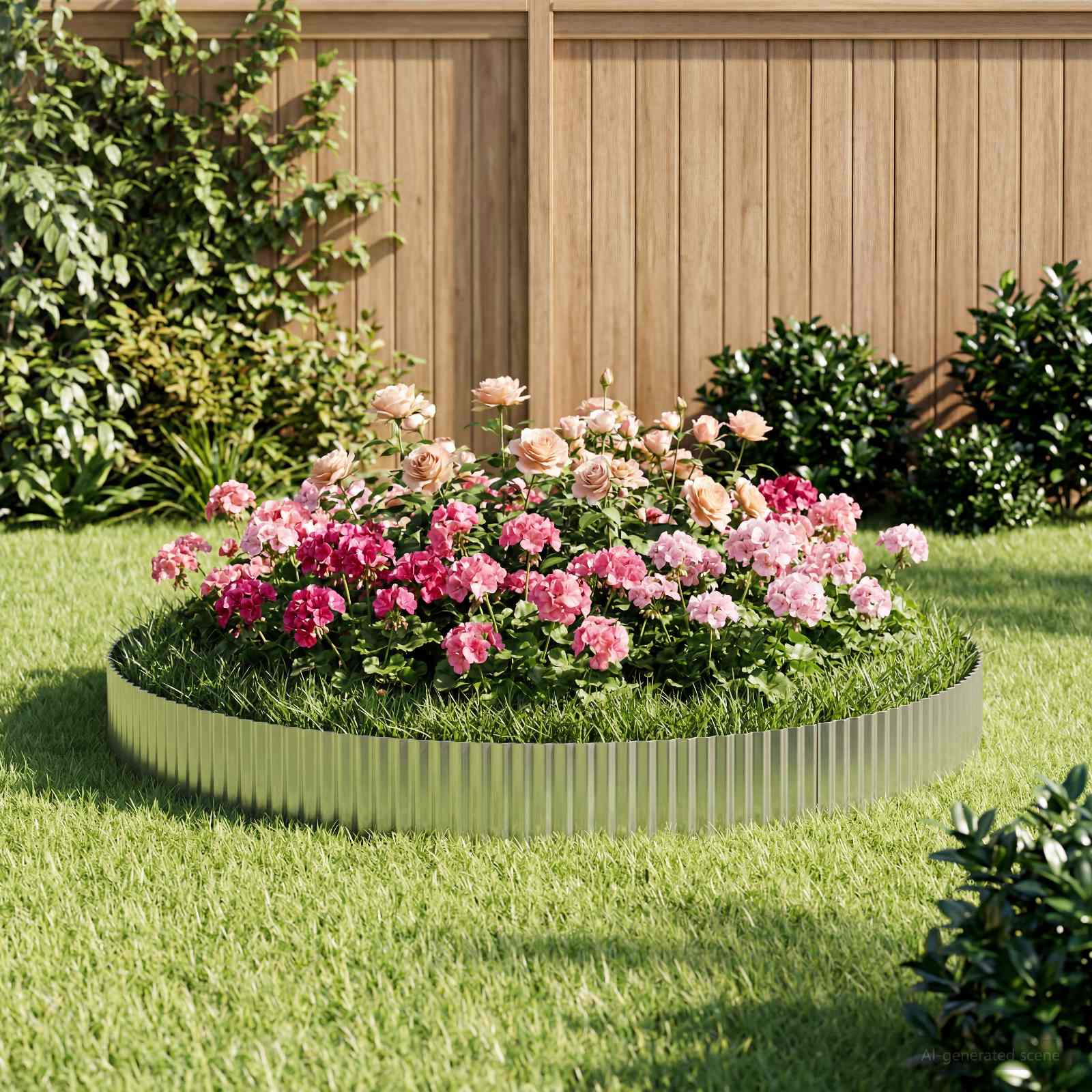 vidaxl Lawn Edging 20 m x 30 cm Galvanised Steel Silver 3