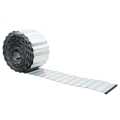 vidaxl Lawn Edging 20 m x 30 cm Galvanised Steel Silver 2