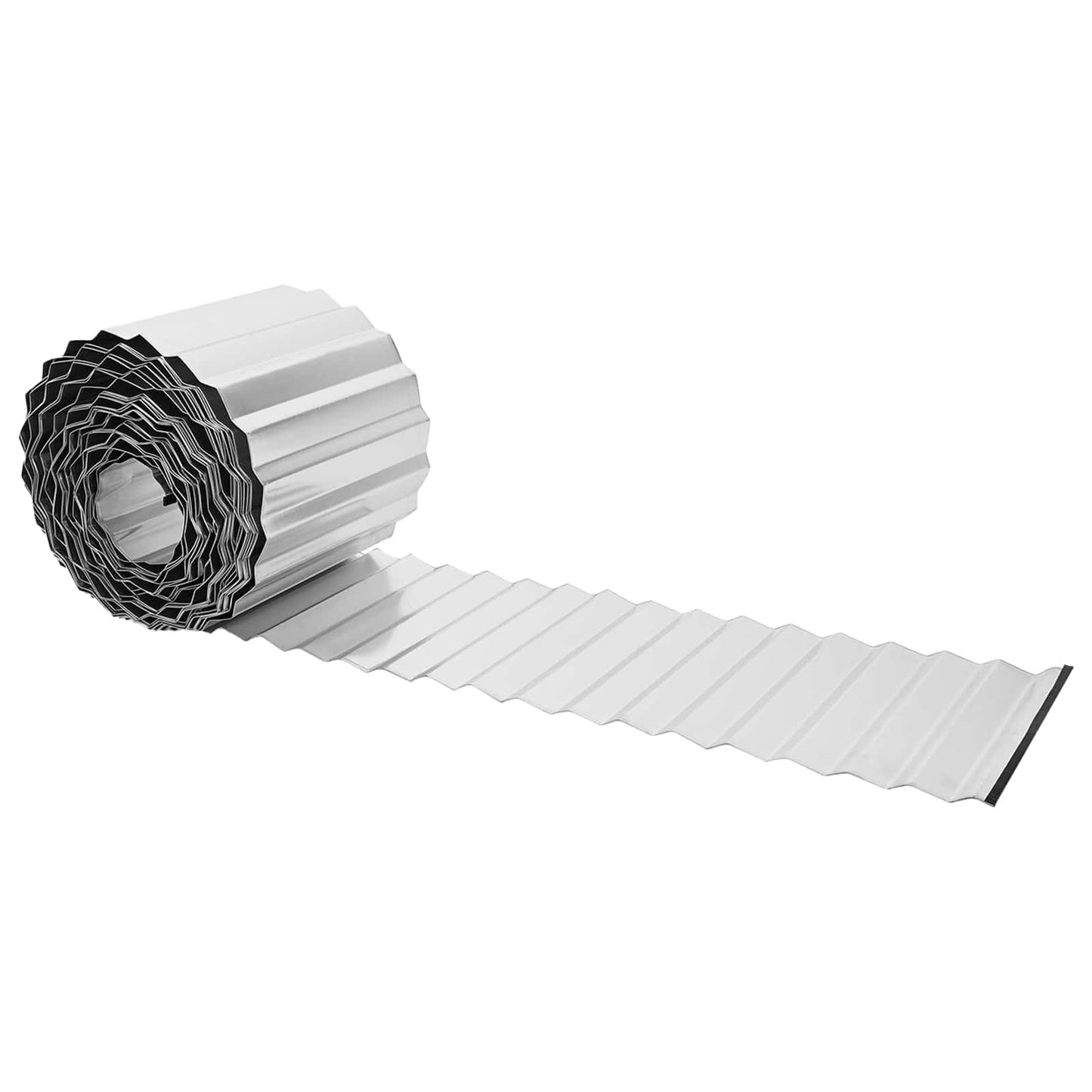 vidaxl Lawn Edging 20 m x 25 cm Galvanised Steel Silver 2