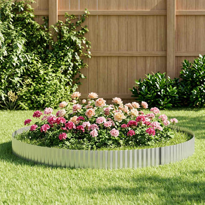 vidaxl Lawn Edging 20 m x 30 cm Galvanised Steel Silver 3