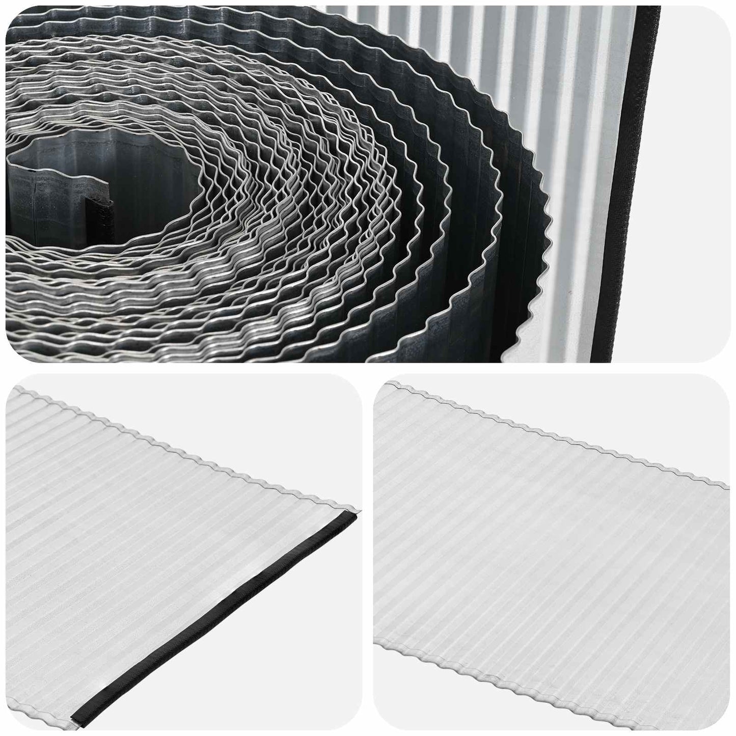 vidaxl Lawn Edging 20 m x 25 cm Galvanised Steel Silver 5