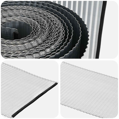 vidaxl Lawn Edging 20 m x 25 cm Galvanised Steel Silver 5