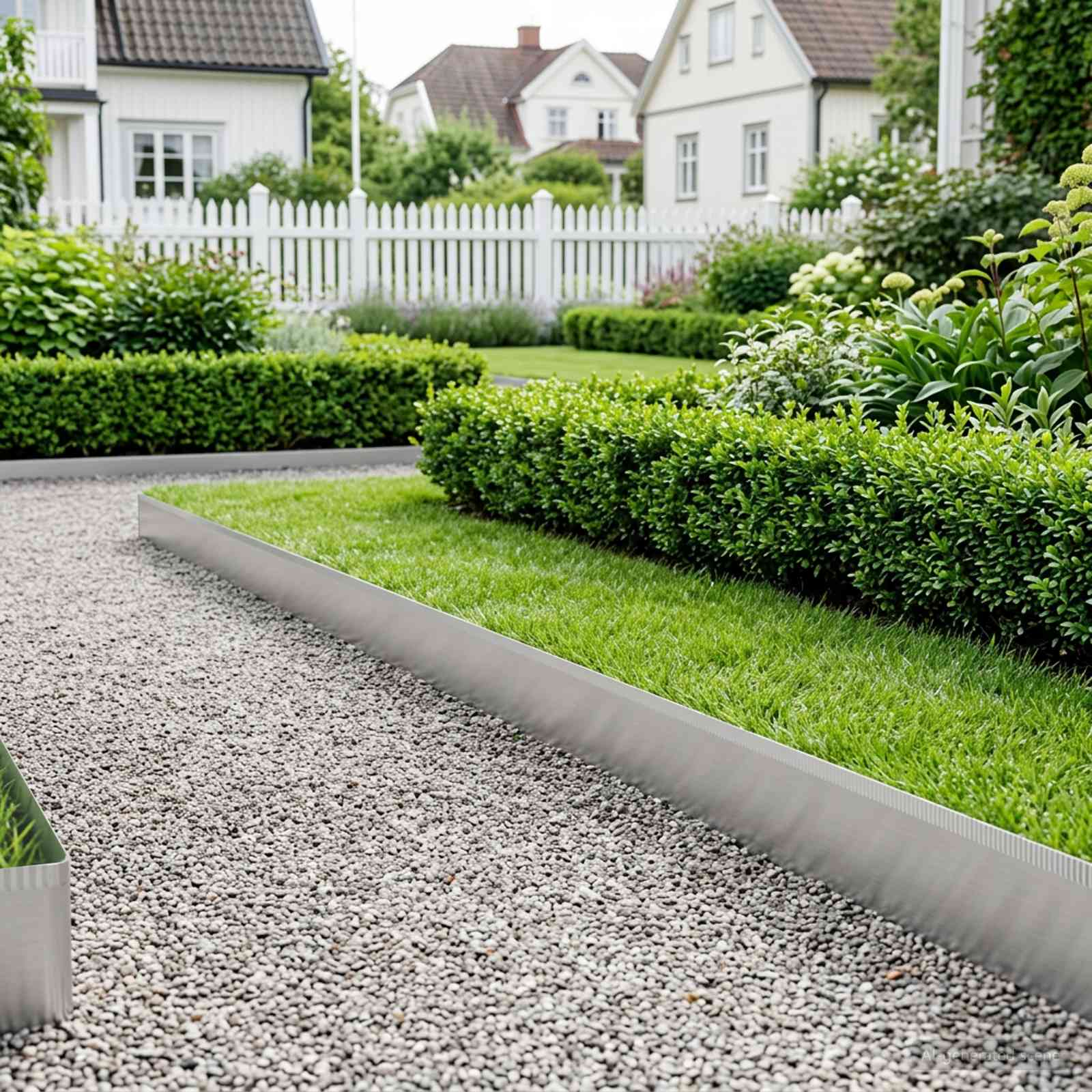 vidaxl Lawn Edging 10 m x 20 cm Galvanised Steel Silver 1