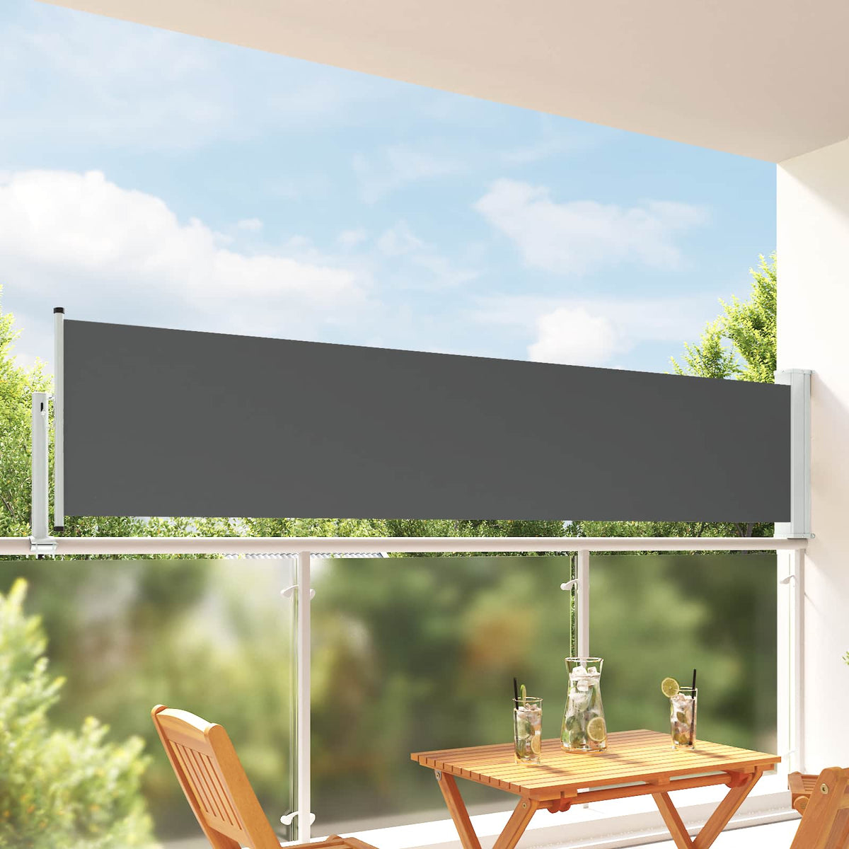 vidaXL Side Awning Rectangular 100 x 300 cm 100% polyester iron steel 1