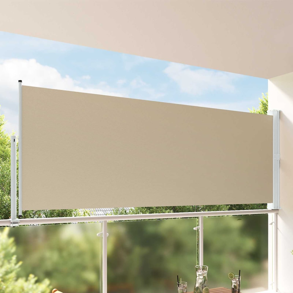 Patio Retractable Side Awning 160 x 300 cm Beige