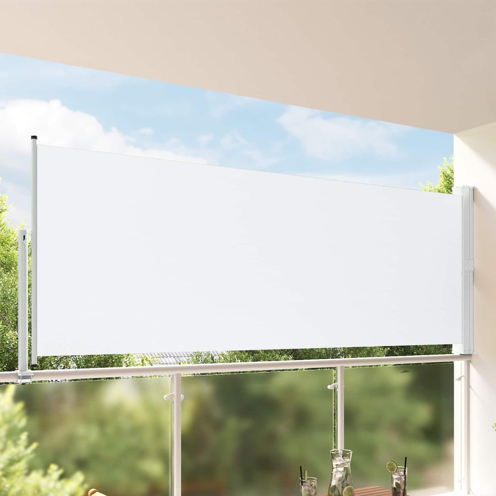 Patio Retractable Side Awning 160 x 300 cm White