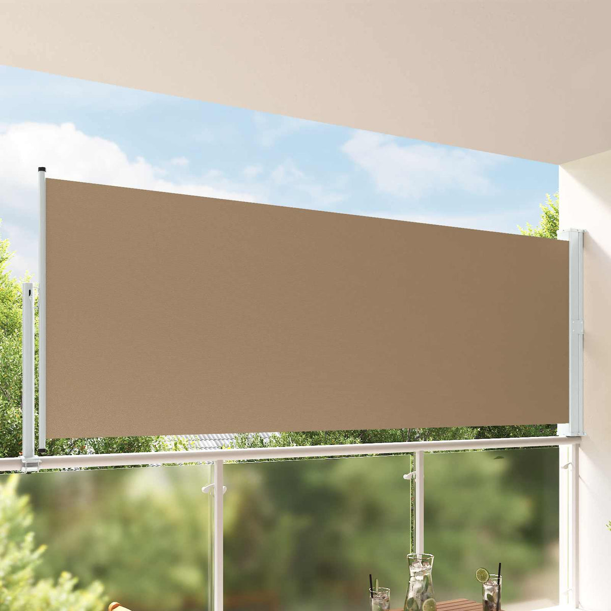vidaXL Side Awning Rectangular 140 x 300 cm 100% polyester iron steel 1