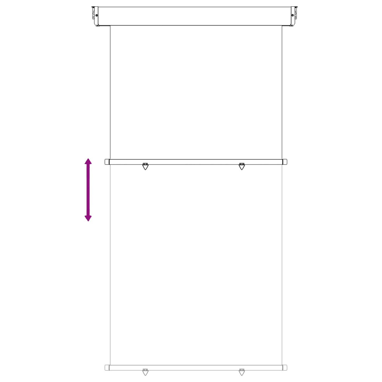 vidaXL Balcony Side Awning 117 x 250 cm 100% polyester iron steel 5