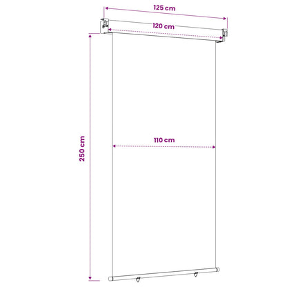 vidaXL Balcony Side Awning 117 x 250 cm 100% polyester iron steel 6