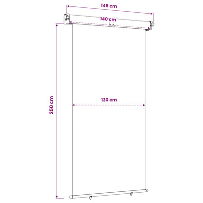 vidaXL Balcony Side Awning 140 x 250 cm 100% polyester iron steel 6