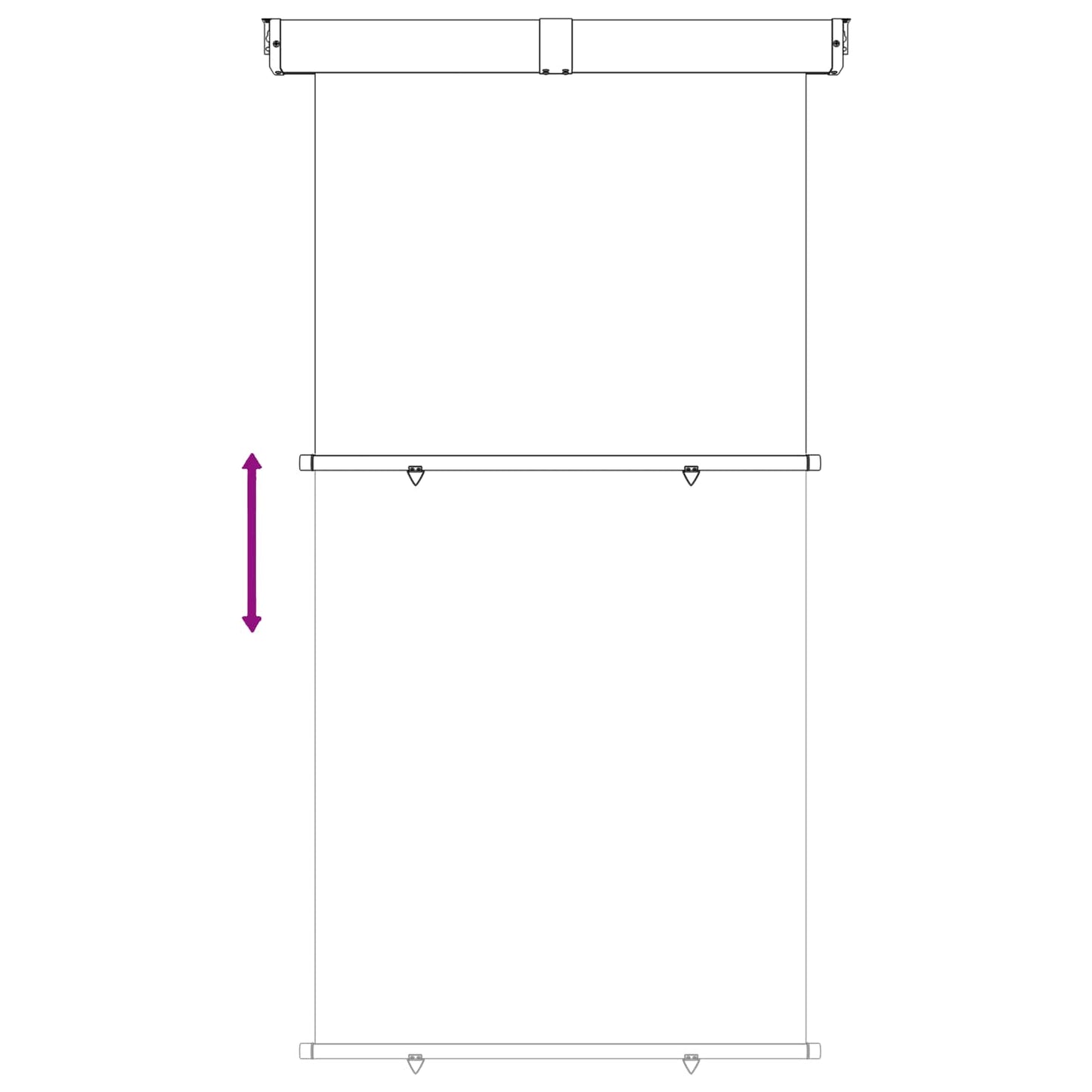 vidaXL Balcony Side Awning 170 x 250 cm 100% polyester iron steel 5