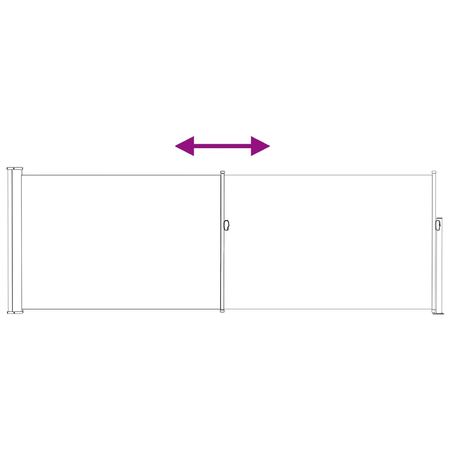 vidaXL Retractable Side Awning Rectangular 300 x 100 cm Polyester 6