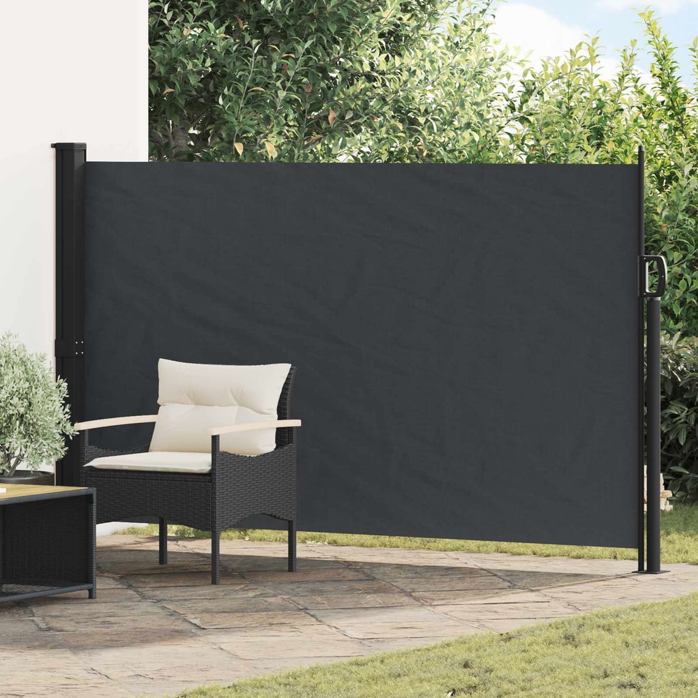Retractable Side Awning Rectangular 170 x 300 cm Polyester Black