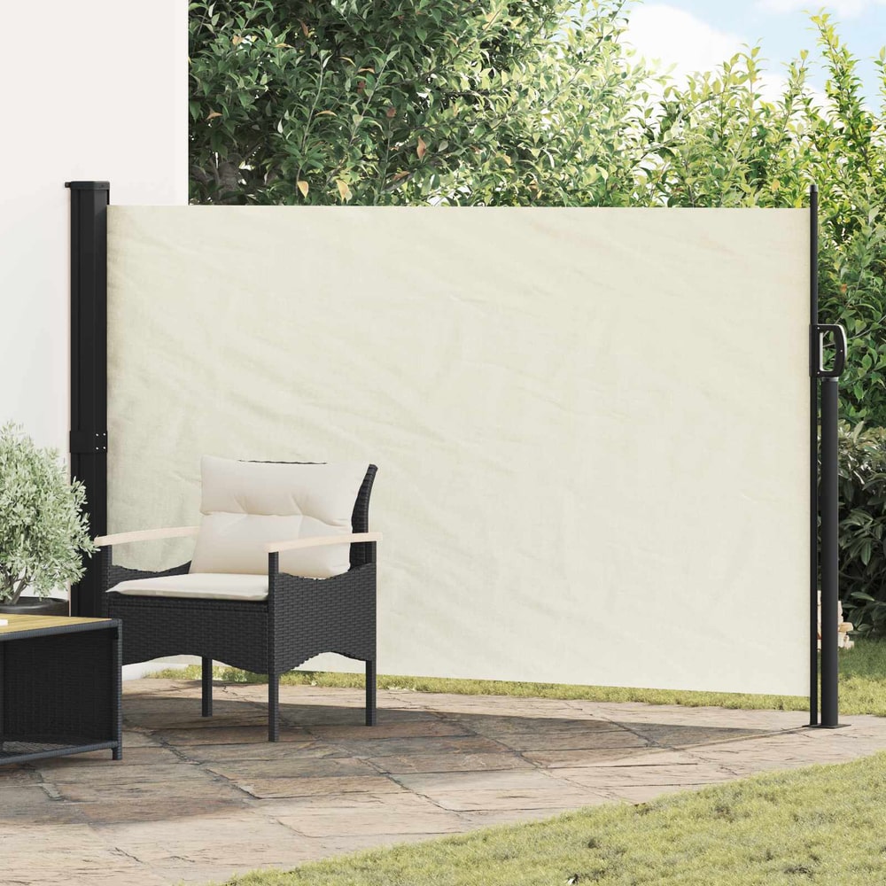 Retractable Side Awning Rectangular 170 x 300 cm Polyester Cream