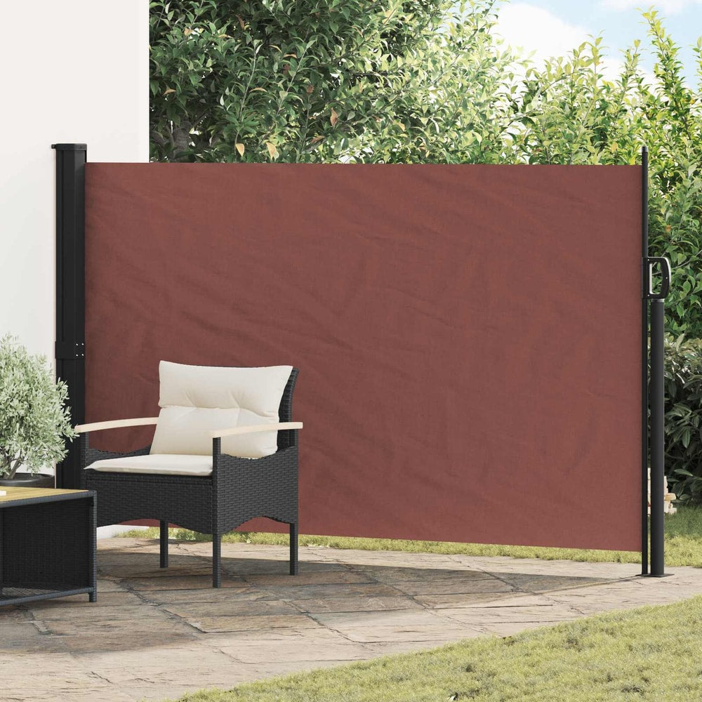 Retractable Side Awning Rectangular 170 x 300 cm Polyester Brown