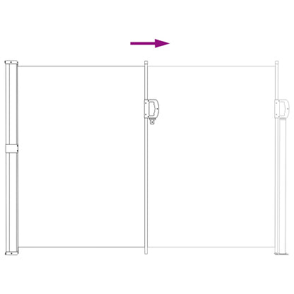 vidaXL Retractable Side Awning 500 x 140 cm Polyester Rectangular Sand 6