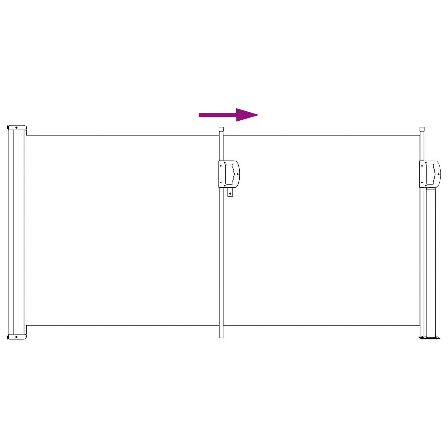 vidaXL Retractable Side Awning 300 x 100 cm Polyester Rectangular 5