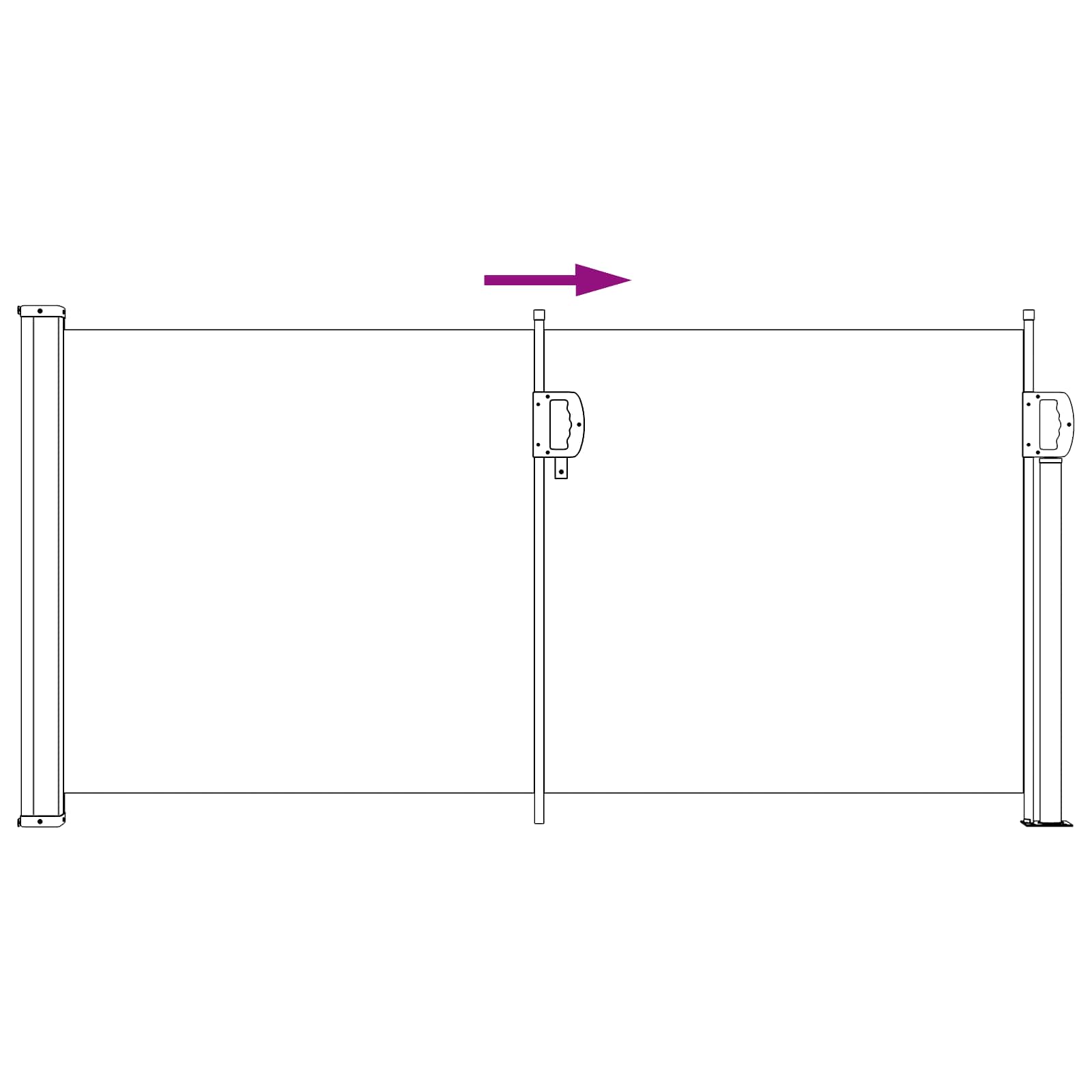 vidaXL Retractable Side Awning 300 x 100 cm Polyester Rectangular 5