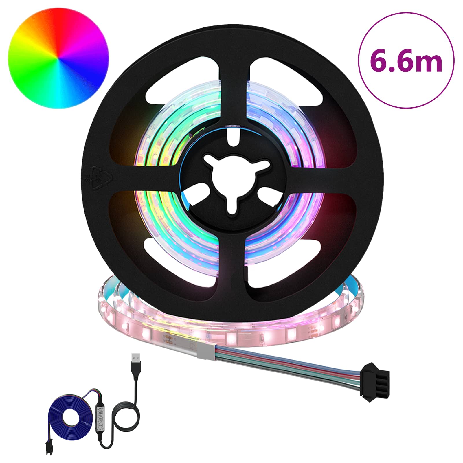 vidaXL LED Strip 12 pcs Black and Transparent Copper and Plastic 2