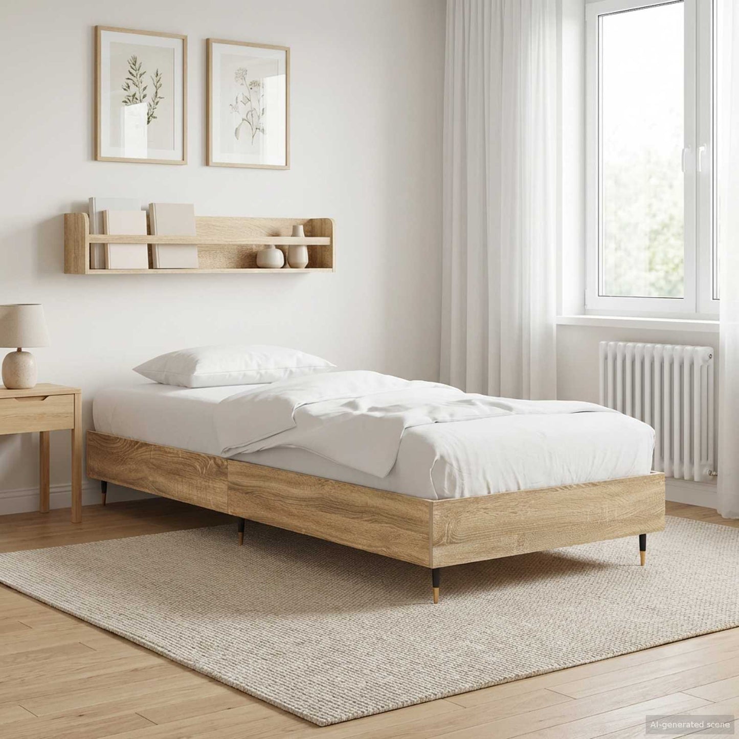 vidaXL Bed Frame Sonoma Oak 80 x 200 cm Engineered Wood 1