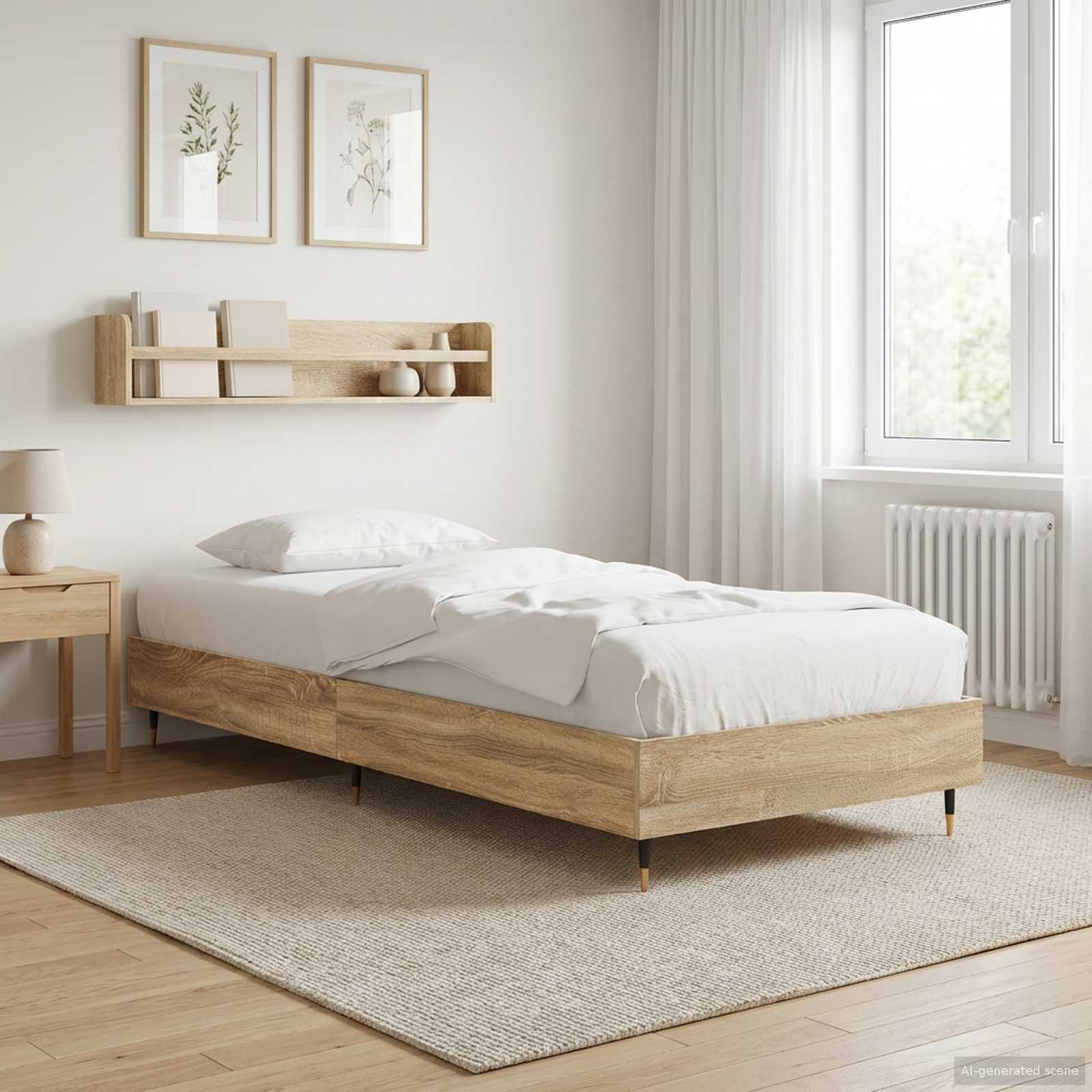 vidaXL Bed Frame Sonoma Oak 80 x 200 cm Engineered Wood 1