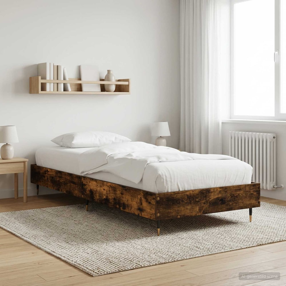 Bed Frame 80 x 200 cm Engineered Wood Smoked oak