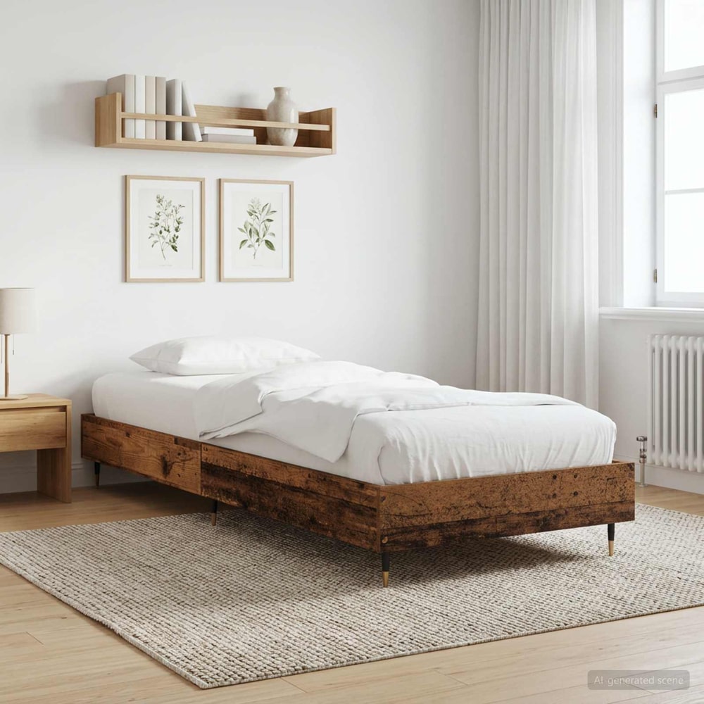 Bed Frame 80 x 200 cm Engineered Wood Old wood